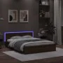 Estructura de cama cabecero y luces LED marrón roble 160x200 cm de , Camas y somieres - Ref: Foro24-3207601, Precio: 199,54 €...
