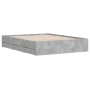 Betongraues Holzwerkstoffbett mit Schubladen 140x200 cm von , Betten und Lattenroste - Ref: Foro24-3207276, Preis: 199,92 €, ...