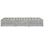 Concrete gray engineered wood bed with drawers 140x200 cm by , Beds and slatted bases - Ref: Foro24-3207276, Price: 196,75 €,...