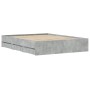 Betongraues Holzwerkstoffbett mit Schubladen 140x200 cm von , Betten und Lattenroste - Ref: Foro24-3207276, Preis: 199,92 €, ...
