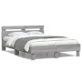 Sonoma gray headboard bed frame and LED lights 120x190 cm by , Beds and slatted bases - Ref: Foro24-3207579, Price: 165,64 €,...