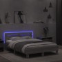 Sonoma gray headboard bed frame and LED lights 120x190 cm by , Beds and slatted bases - Ref: Foro24-3207579, Price: 165,64 €,...