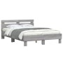 Sonoma gray headboard bed frame and LED lights 120x190 cm by , Beds and slatted bases - Ref: Foro24-3207579, Price: 165,64 €,...