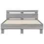 Sonoma gray headboard bed frame and LED lights 135x190 cm by , Beds and slatted bases - Ref: Foro24-3207572, Price: 151,54 €,...