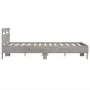 Sonoma gray headboard bed frame and LED lights 135x190 cm by , Beds and slatted bases - Ref: Foro24-3207572, Price: 151,54 €,...