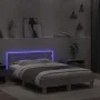 Concrete gray headboard bed frame and LED lights 135x190cm by , Beds and slatted bases - Ref: Foro24-3207570, Price: 153,54 €...