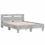 Concrete gray headboard bed frame and LED lights 135x190cm by , Beds and slatted bases - Ref: Foro24-3207570, Price: 153,54 €...
