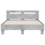 Concrete gray headboard bed frame and LED lights 135x190cm by , Beds and slatted bases - Ref: Foro24-3207570, Price: 153,54 €...