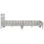 Estructura de cama cabecero y luces LED gris hormigón 135x190cm de , Camas y somieres - Ref: Foro24-3207570, Precio: 161,73 €