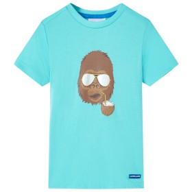 Kurzarm-T-Shirt für Kinder in Aquamarinfarbe 116 von , Kinder-T-Shirts - Ref: Foro24-11621, Preis: 8,13 €, Rabatt: %