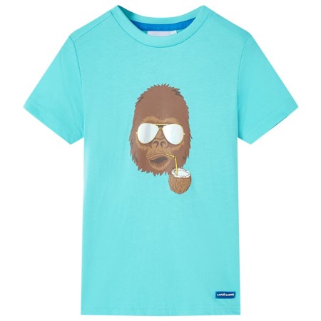 Kurzarm-T-Shirt für Kinder in Aquamarinfarbe 116 von , Kinder-T-Shirts - Ref: Foro24-11621, Preis: 8,13 €, Rabatt: %