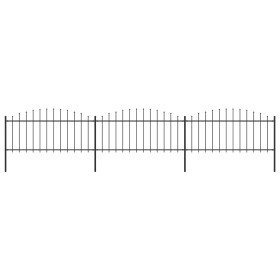 Gartenzaun mit Speerspitzen aus schwarzem Stahl (0,5–0,75) x 5,1 m von vidaXL, Zaunpaneele - Ref: Foro24-277705, Preis: 135,7...