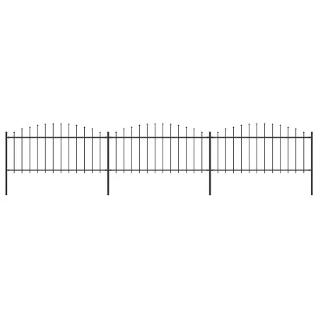 Garden fence with black steel spearheads (0.5-0.75)x5.1m by vidaXL, fence panels - Ref: Foro24-277705, Price: 145,48 €, Disco...