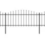 Garden fence with black steel spearheads (0.5-0.75)x5.1m by vidaXL, fence panels - Ref: Foro24-277705, Price: 145,48 €, Disco...