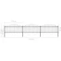 Garden fence with black steel spearheads (0.5-0.75)x5.1m by vidaXL, fence panels - Ref: Foro24-277705, Price: 145,48 €, Disco...