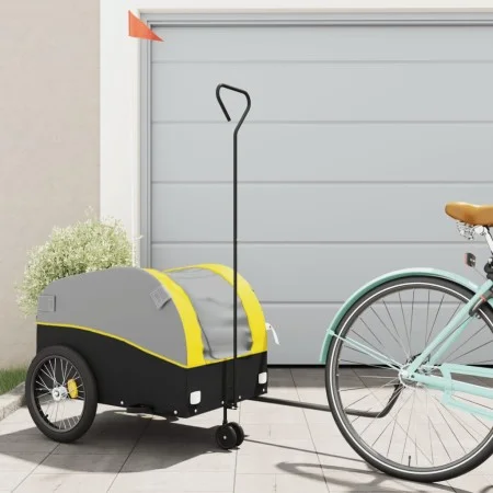 Remolque para bicicleta hierro negro y amarillo 45 kg de , Remolques para bicicletas - Ref: Foro24-94148, Precio: 85,46 €, De...
