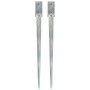 Ground spikes 2 pcs silver galvanized steel 7x7x90 cm by vidaXL, Spikes for anchoring in the ground - Ref: Foro24-145404, Pri...