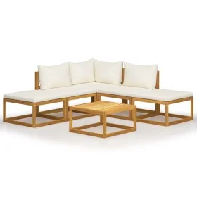 Gartenmöbel- und Kissenset 6-teilig aus massivem Akazienholz von vidaXL, Gartensets - Ref: Foro24-45915, Preis: 564,99 €, Rab...