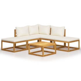 Juego muebles de jardín y cojines 6 piezas madera maciza acacia de vidaXL, Conjuntos de jardín - Ref: Foro24-45915, Precio: 5...