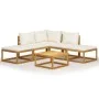 Juego muebles de jardín y cojines 6 piezas madera maciza acacia de vidaXL, Conjuntos de jardín - Ref: Foro24-45915, Precio: 5...