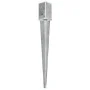Ground spikes 12 units galvanized steel silver 8x8x76 cm by vidaXL, Spikes for anchoring in the ground - Ref: Foro24-145409, ...