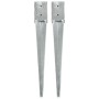 Ground spikes 2 pcs silver galvanized steel 10x10x76 cm by vidaXL, Spikes for anchoring in the ground - Ref: Foro24-145419, P...