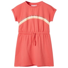 Vestido infantil con cordón color coral 92