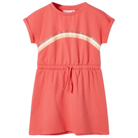 Vestido infantil con cordón color coral 92 de , Vestidos de niños - Ref: Foro24-10619, Precio: 11,28 €
