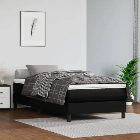 Black synthetic leather pocket spring mattress 120x190x20cm by , Mattresses - Ref: Foro24-4007148, Price: 207,08 €, Discount: %