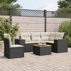 6-piece garden sofa set and black synthetic rattan cushions by , Garden sets - Ref: Foro24-3225447, Price: 382,21 €, Discount: %