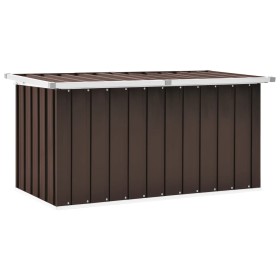 Caja de almacenamiento de jardín marrón 129x67x65 cm