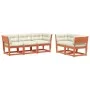 Set de sofás jardín 5 pzas con cojines madera pino marrón cera de , Conjuntos de jardín - Ref: Foro24-3217002, Precio: 631,20...
