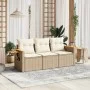 Gartensofa-Set mit beigen Kissen, 3-teilig, PE-Rattan von , Gartensets - Ref: Foro24-3258999, Preis: 269,82 €, Rabatt: %