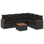 Set de comedor de jardín 7 pzas y cojines ratán sintético negro de , Conjuntos de jardín - Ref: Foro24-3258408, Precio: 470,05 €