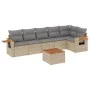 7-teiliges Gartensofa-Set und beigefarbene synthetische Rattankissen von , Gartensets - Ref: Foro24-3259238, Preis: 459,04 €,...