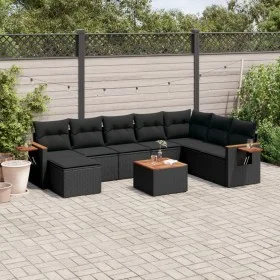 8-teiliges Gartensofa-Set und schwarze synthetische Rattankissen von , Gartensets - Ref: Foro24-3259493, Preis: 567,45 €, Rab...