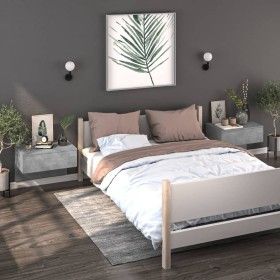 2 Wand-Nachttische in Betongrau von vidaXL, Nachttische - Ref: Foro24-810944, Preis: 74,38 €, Rabatt: %