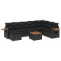 8-teiliges Gartensofa-Set und schwarze synthetische Rattankissen von , Gartensets - Ref: Foro24-3259493, Preis: 585,40 €, Rab...