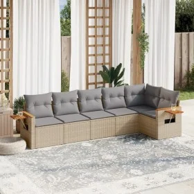 Garden sofa set with cushions 6 pieces beige synthetic rattan by , Garden sets - Ref: Foro24-3259231, Price: 408,01 €, Discou...