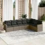 7-piece garden sofa set with gray PE rattan cushions by , Garden sets - Ref: Foro24-3258434, Price: 424,84 €, Discount: %