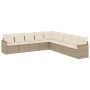 Set de sofás de jardín 9 pzas con cojines ratán sintético beige de , Conjuntos de jardín - Ref: Foro24-3258460, Precio: 604,2...