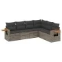 6-piece garden furniture set and gray synthetic rattan cushions by , Garden sets - Ref: Foro24-3259246, Price: 392,45 €, Disc...