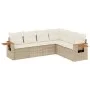 Garden sofa set with cushions 6 pieces beige synthetic rattan by , Garden sets - Ref: Foro24-3259244, Price: 446,31 €, Discou...