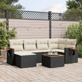 7-piece garden dining set and black synthetic rattan cushions by , Garden sets - Ref: Foro24-3259424, Price: 421,61 €, Discou...