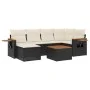 Set de comedor de jardín 7 pzas y cojines ratán sintético negro de , Conjuntos de jardín - Ref: Foro24-3259424, Precio: 422,0...