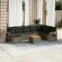 9-piece garden furniture set and gray synthetic rattan cushions by , Garden sets - Ref: Foro24-3259498, Price: 538,69 €, Disc...