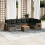 9-teiliges Gartenmöbel-Set und graue synthetische Rattankissen von , Gartensets - Ref: Foro24-3259498, Preis: 556,52 €, Rabat...