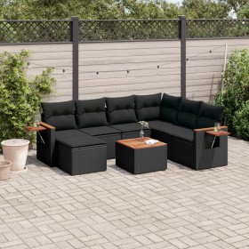 8-piece garden sofa set and black synthetic rattan cushions by , Garden sets - Ref: Foro24-3259451, Price: 530,08 €, Discount: %