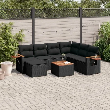 8-piece garden sofa set and black synthetic rattan cushions by , Garden sets - Ref: Foro24-3259451, Price: 504,01 €, Discount: %