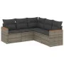 Garden sofa set with cushions 5 pieces gray synthetic rattan by , Garden sets - Ref: Foro24-3258364, Price: 320,37 €, Discoun...